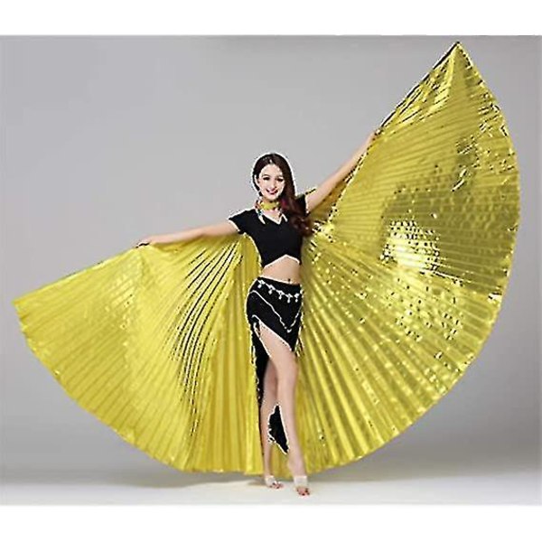 Kvinders professionel mavedans kostume Vinkel Isis Wings No Stick Gold
