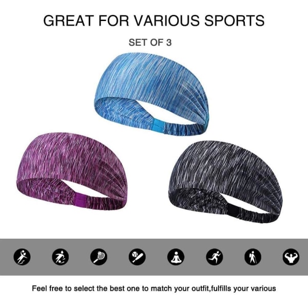 Sports Headband for Women, Running Yoga Workout Headband Elastic Cotton Fabric Lightweight Non-slip Wicking Sweatband