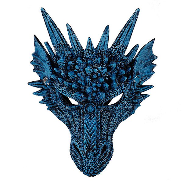 Drake Horror Halloween Mask Vuxna Maskeraddräkt Karneval Rekvisita Kostym Rollspel Blue