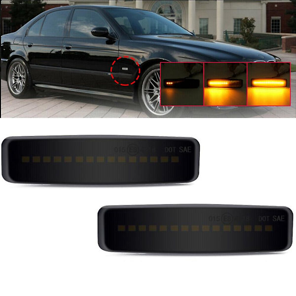 LED Side Marker Lys Dynamisk Røgfyldt Blinklys Til E39 5er 1995-2003