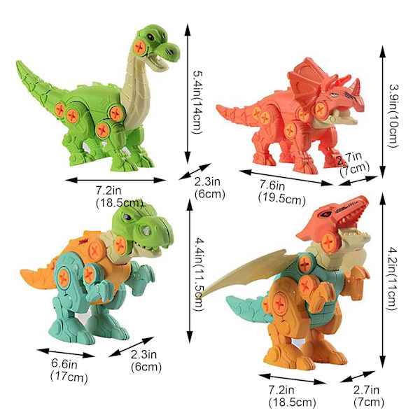 Børns videnskab og uddannelse DIY adskillelse dinosaur skrue samling model