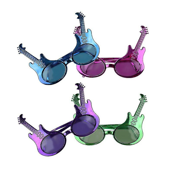 4 st Halloween Elektrisk Gitarr Mönster Glasögon Fest Dekoration Prop