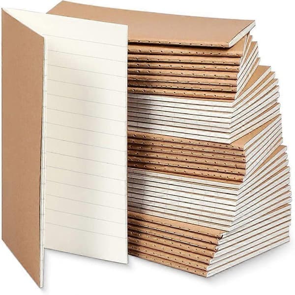 50 stk. lomme-kraftnotesbog i bulk, lille mini-notesbog til rejser, til studerende, skole, kontor, skriveprojekter, 130mm*90mm Light coffee