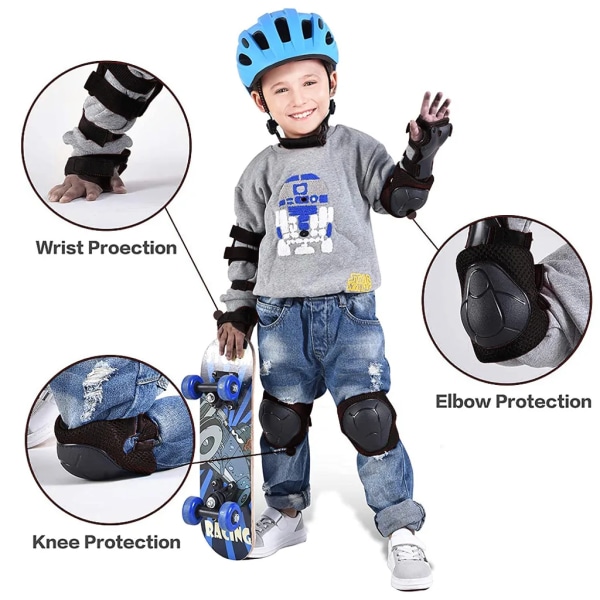 Knäskydd för barn inline skates, armbågsskydd, handledsskydd, skyddande overaller knäskydd, inline skates för barn, armbågsskydd, handledsskydd, skyddande overaller