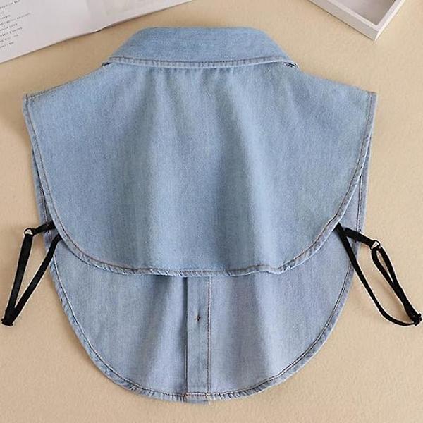 Avtagbar falsk krage Falsk krage Denim krage Designad falsk krage Stilren topp för kvinnor