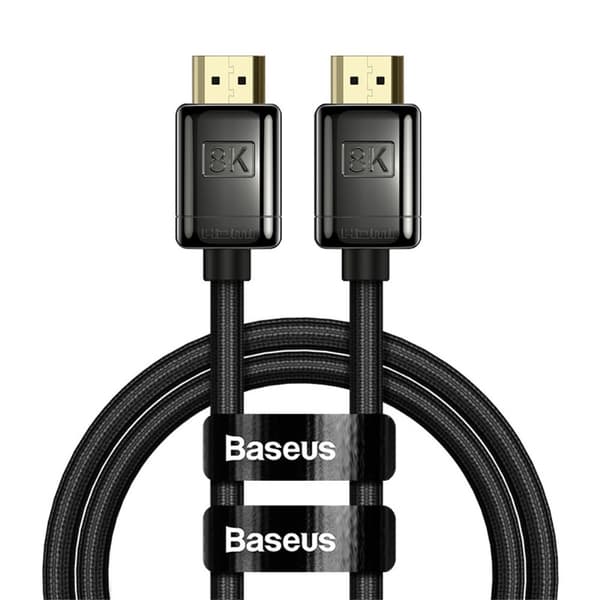 Baseus 1m 8K HD 60Hz HDMI - HDMI Nylon Kabel Sort size 161