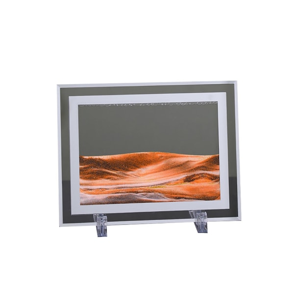 Tyylikäs 3d-tehoste tiimalasimaalaus Kaunis Lisää ympäröivä lasi liikkuva hiekkakuva työpöydälle Yellow 5inch