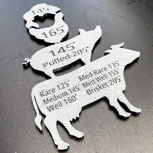 Metallinen lihan lämpötilamagneetti sisäisellä kypsennysajalla, bbq lihaeläinten lämpötilakaavion magneetti Keittiön jääkaapin koristelu 2pcs