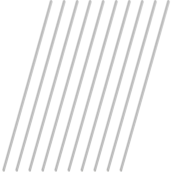 1,5 mm x 200 mm 304 rustfrit stålrør - 10 stk. til modelbil DIY-håndværk