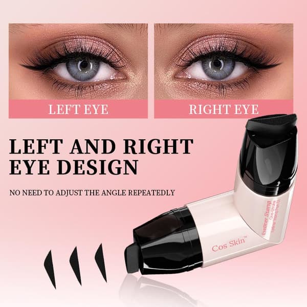 Winged Eyeliner Stamp Pen Double-Ended Rotating Design, Quick-Drying, Long-Lasting, Smudge-Proof Brown