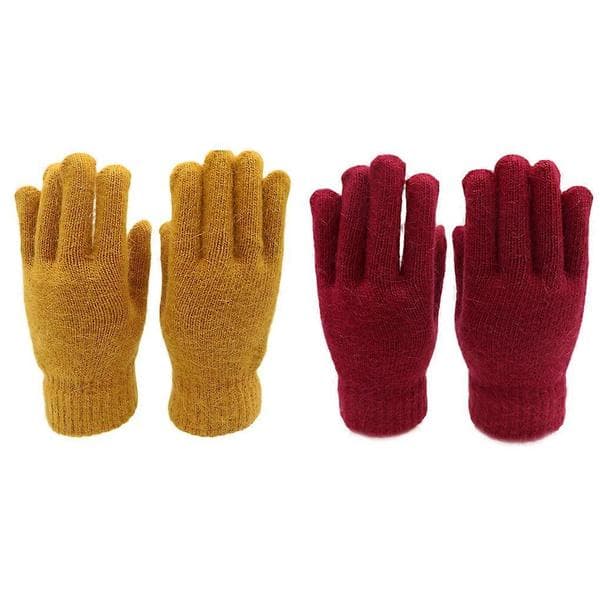 Ulliga Varma Och Trendiga Stickade Vinterhandskar För Män Stickade Handskar Fingerhandskar Deep Orange