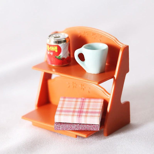 Miniature møbler legetøj dukkehus DIY dekoration tilbehør mini blomsterstand dobbelt skuffe