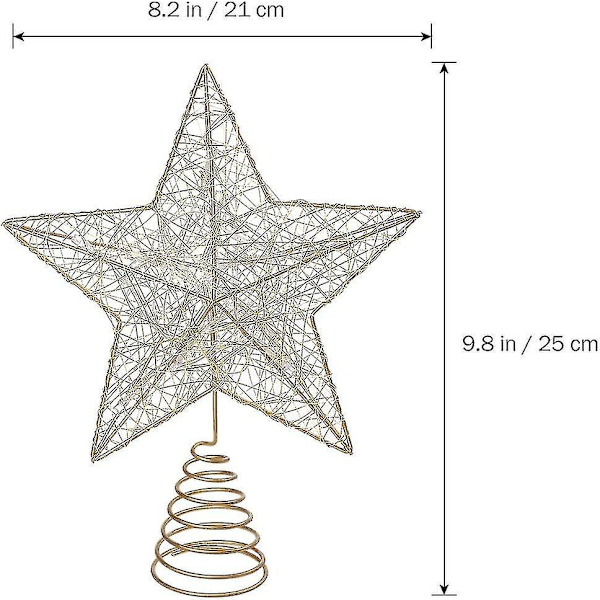 Julepynt Topper Med Gullstjerner Og Led-Lys Til Julepynt