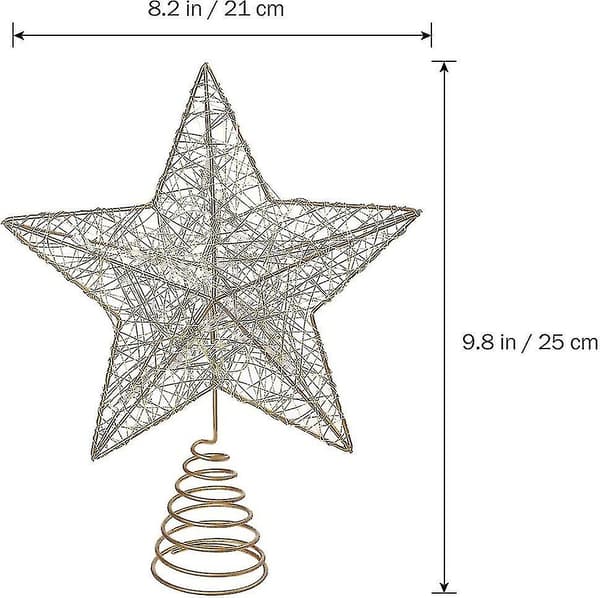 Juletræspynt med guldstjerner og LED-lys til juletræspynt