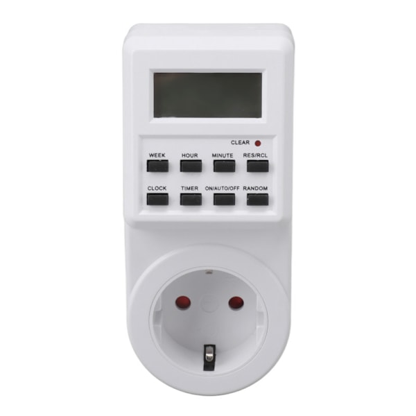 Indendørs Mini Stikkontakt Timer Digital Nedtællingstimer Stikkontakt Indendørs Tidsindstillet Kontakt med Nedtællingsslukningsbeskyttelse EU-stik 230V 16A 3680W.μ