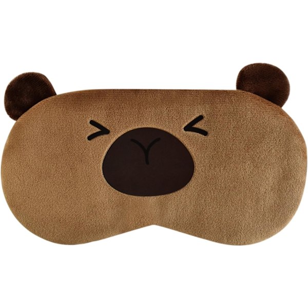 Söt Sovmask med Kapybara, Mjuk Fluffig Plysch Kanin Ögonbindel Nyhet Sovmask Ögonskydd för Barn Flickor Pojkar Kvinnor Nattsömn