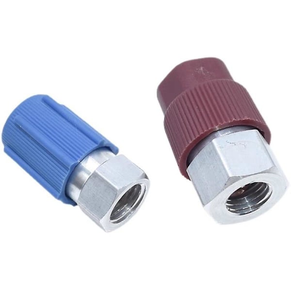 R12 till R134A AC Retrofit-adapterkit, R12 R22 till R134A Hög/Låg Anslutningsport Retrofit 1/4 till 7/16\"-20 UNF Konverteringsadapter