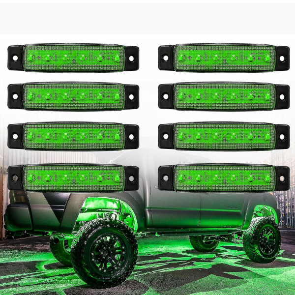 8 stk Grønne Led Rock Lights For Bil Offroad Jeep Truck ATV Utv Underbody Lights