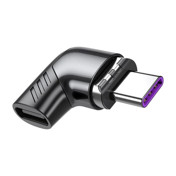 ESSAGER 100W 5A USB-C/USB-C Magnetisk Adapter Sort size 9