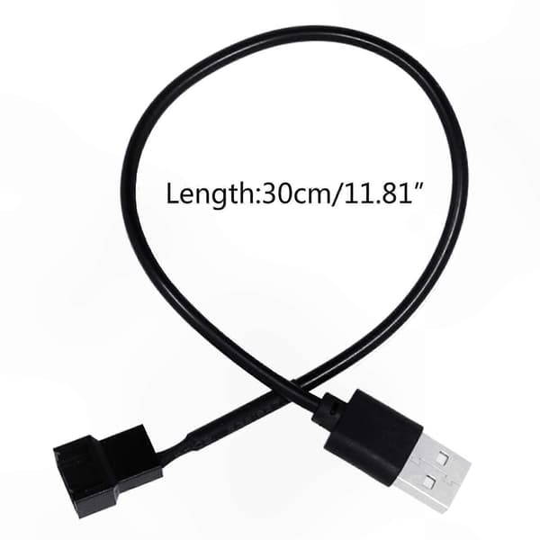 USB til 4-Pin blæser strømadapterkabel, 5V USB han til 4Pin hun konnektor