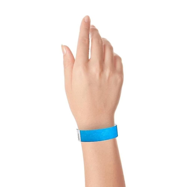 500 stk. Papirarmbånd - Armbånd til arrangementer - Fargede armbånd - Vanntette papirarmbånd (blå)
