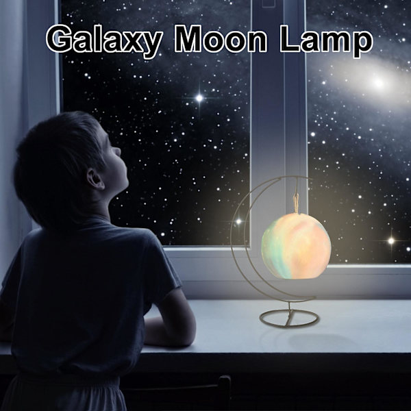 Galaxy Månelys Fødselsdagsgaver Med Stativramme 8 Farver Hjemmeindretning Touch Control Sengelampe