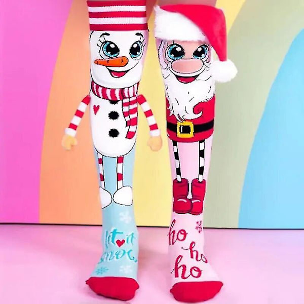 Morsomme julestrømper Julestrømper til knærne Nisse & Snømann Nyheter Koselige tøfler til kvinner og jenter Fluffy sokker