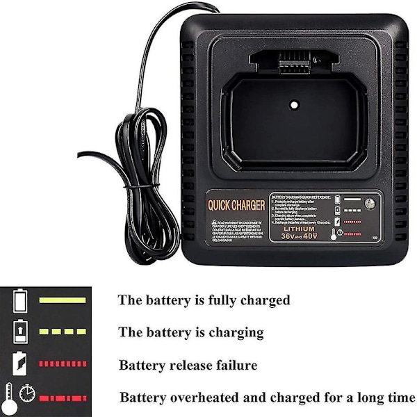 Batterilader LCS36 LCS40 for Black & Decker 36V 40V Max litiumionbatteri LBXR36 LBX36 LBXR20
