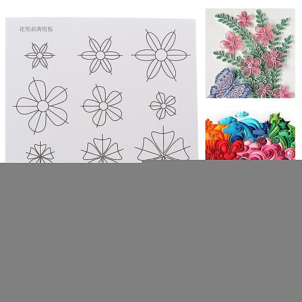 Blomstermønster Quilling Papir Skabelon Formværktøjer Gør-det-selv Scrapbog Papercrafts one size