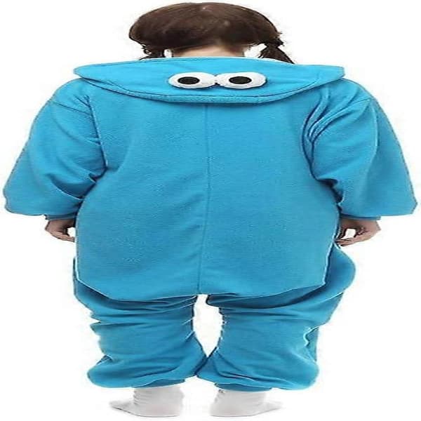 Voksen Sesamgade Cookie Elmo Kostume blue S