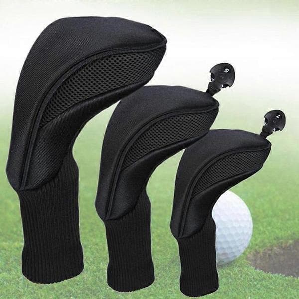 Utendørs golfkøllehodebeskyttere for woods lange utskiftbare golfhodebeskyttere 3 stk/sett Blue