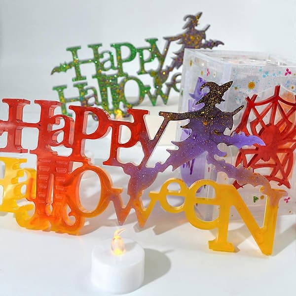 DIY Epoxy Form Halloween Bogstavform Juleheks Engelsk Bogstavsæt Form