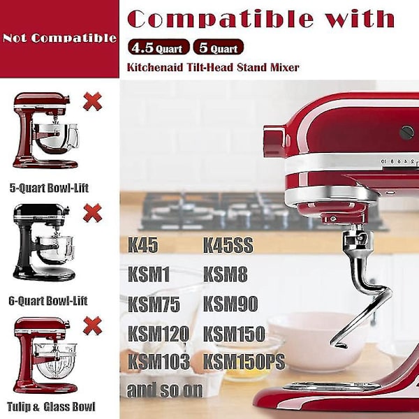 Dej krog erstatning dej krog til Kitchenaid 4,5-5 quart vippehoved stand mixer