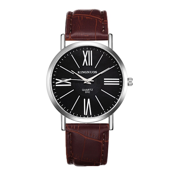 Hot Sale Romersk Par Forretnings Vandtæt Koreansk Ur brown band black