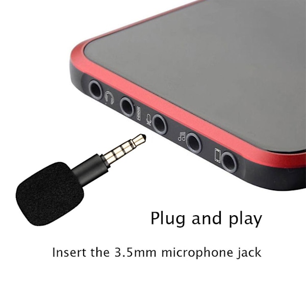 3,5 mm Jack Bærbar Liten Mikrofon Mini Allretningsmikrofon Opptaker