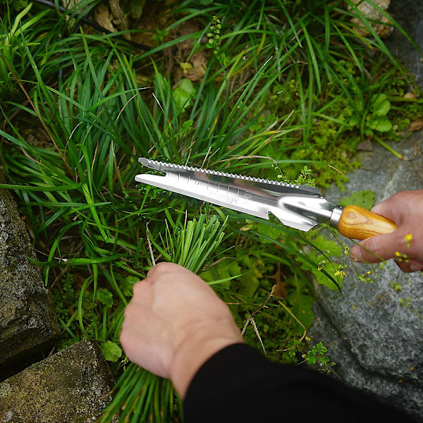 Manuell ugressfjerner, ugressspade i rustfritt stål, trehåndtak, hageredskaper for klipping, graving