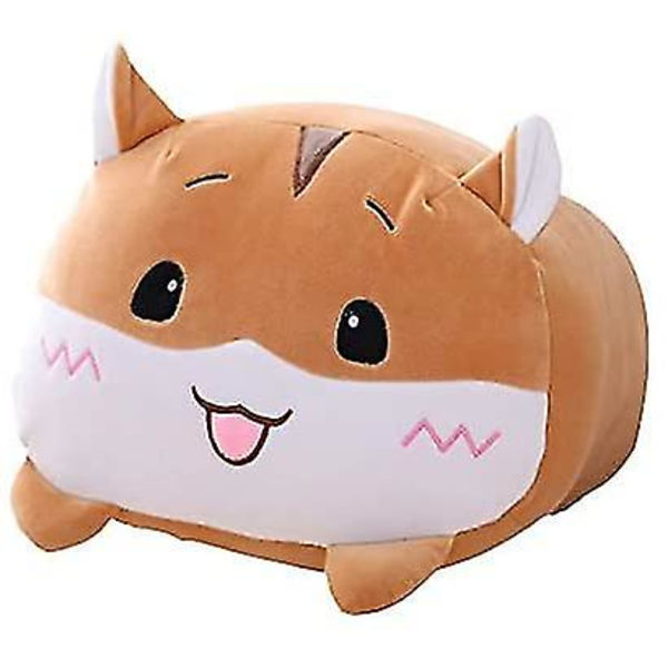 8 tum söt gul hamster plysch fylld djur cylindrisk kroppskudde, supermjuk tecknad kramleksak gåvor för sängkläder, barn sovande kawaii kudde