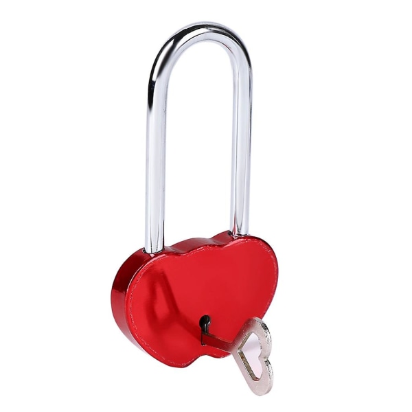 Mini Dobbel Hjerte Stil Lås Mini Love Shape Antik Lås Hengelås Med nøkkel Red