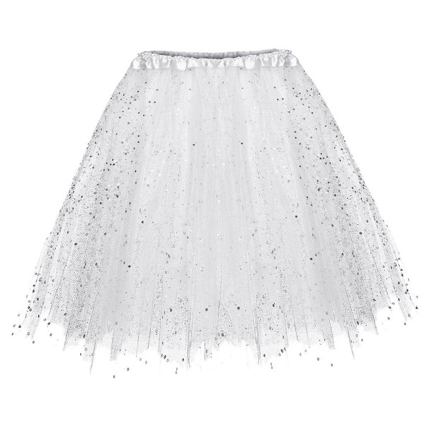 2023 Nye kvinders Tutu-nederdel Vintage Ballet Bubble Dance-nederdele til Cosplay-fest Lagdelt elastisk tyl-nederdel White