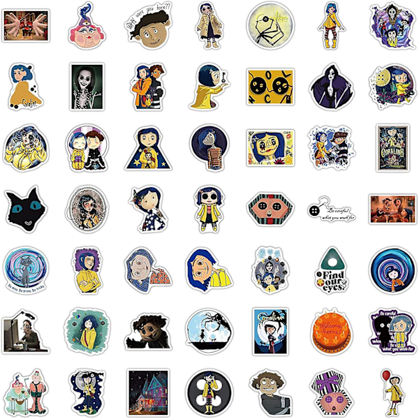 Coraline Vedenpitävät Tarrat (100 kpl) Hydroflask Vedenpullolle Esteettiset Vinyyli Tarrat Kannettavalle Lautakuntoon Matkalaukkuun Teineille Lapsille/cor Cor