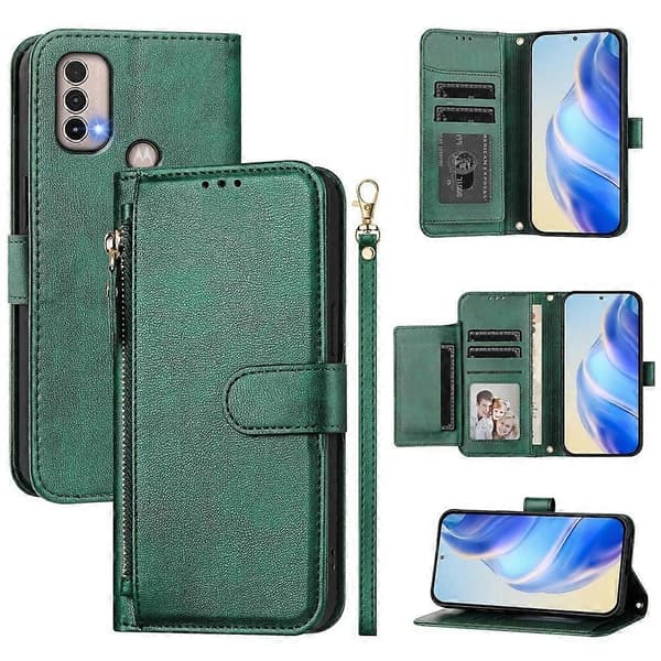 PU Lærveske For Motorola Moto E40 / E30 / E20 Green
