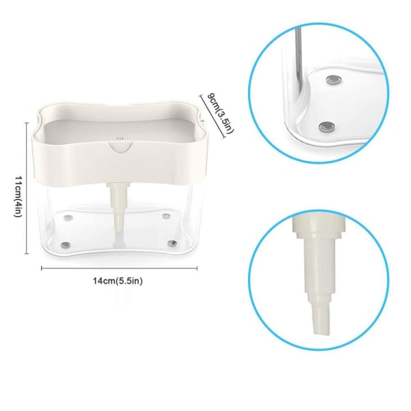 2-i-1 Diskmedelspump - Pump för Diskmedel - Disk transparent