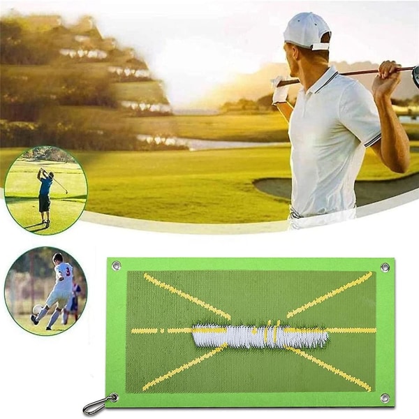 Golfsvingtræningsmåtter Golftræningsmåtte med slagstøtte, der viser svingstien Golfstødmåtte No base plate 25x50cm