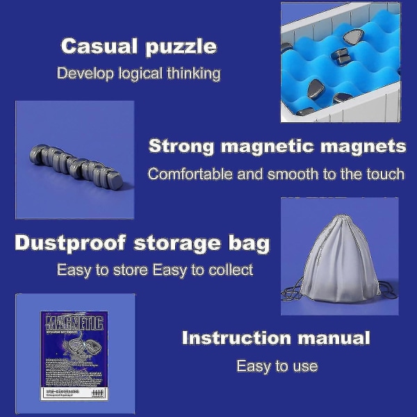 Magnetisk sjakkspill, magnetisk brettspill 2023, morsomt bordmagnetspill med 20 magneter, strategispill for barn og voksne Sponge Style