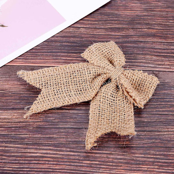 30 st Burlap Bågar Burlap Båge Knyt Handgjord Burlap För Jul Dekorera Trädfestival Semester Par