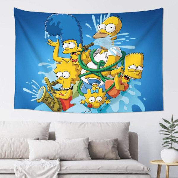 The Simpsons Veggteppe, Anime Veggtepper, Hippie Anime Poster Til Soverom, Morsomme Estetiske Romdekor Flagg, Veggdekor For Tenåringsjenter Menn Sovesal 60x51in 152x130cm