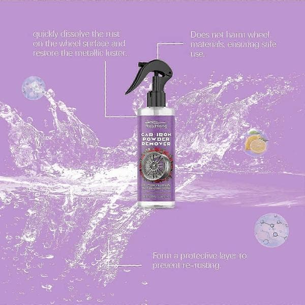 1-3x Hjulrustspray, Hjulrustspray Felg Rustpolering Ren Hjulrustfjerner 3PCS