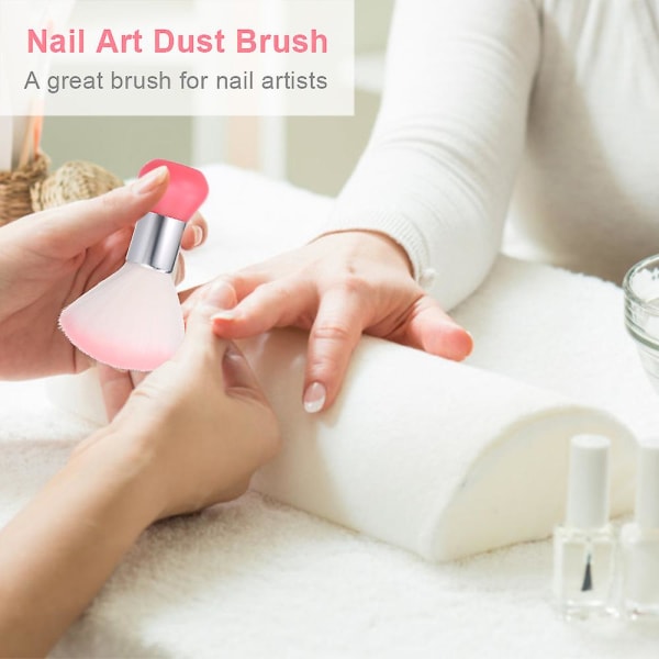 Neck Duster Brush Nail Art Dust Brush Suuret kynsijauheharjat Pink