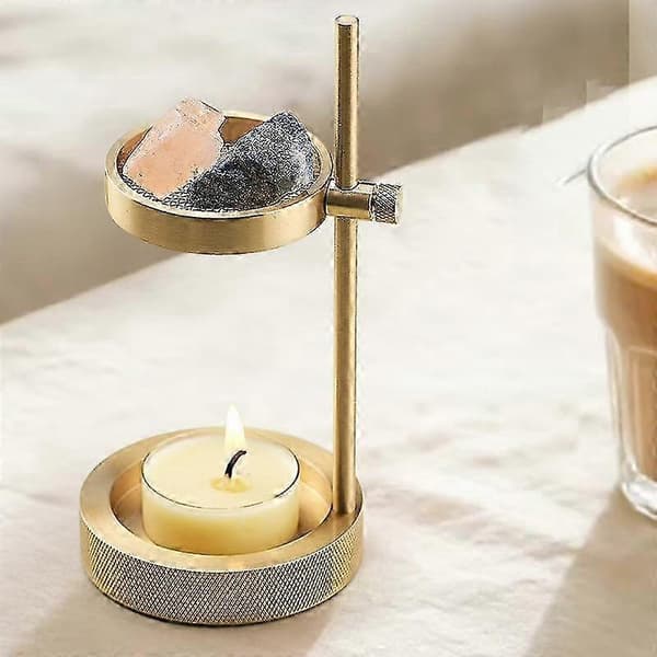 Oljeovn i messing telysholder for voks og aromaterapi diffuser