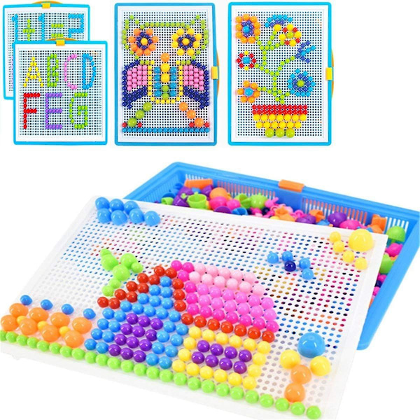 Kreativt mosaikpussel 296 st magnetiska byggklossar färgglatt konstruktionsset pedagogisk leksak blandade färger julklapp födelsedagspresent till barn B